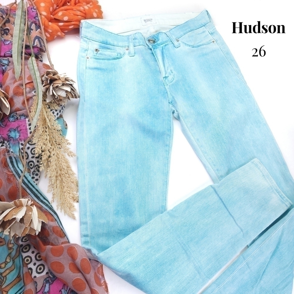 Hudson Teal Pastel Skinny Jeans Sz 26